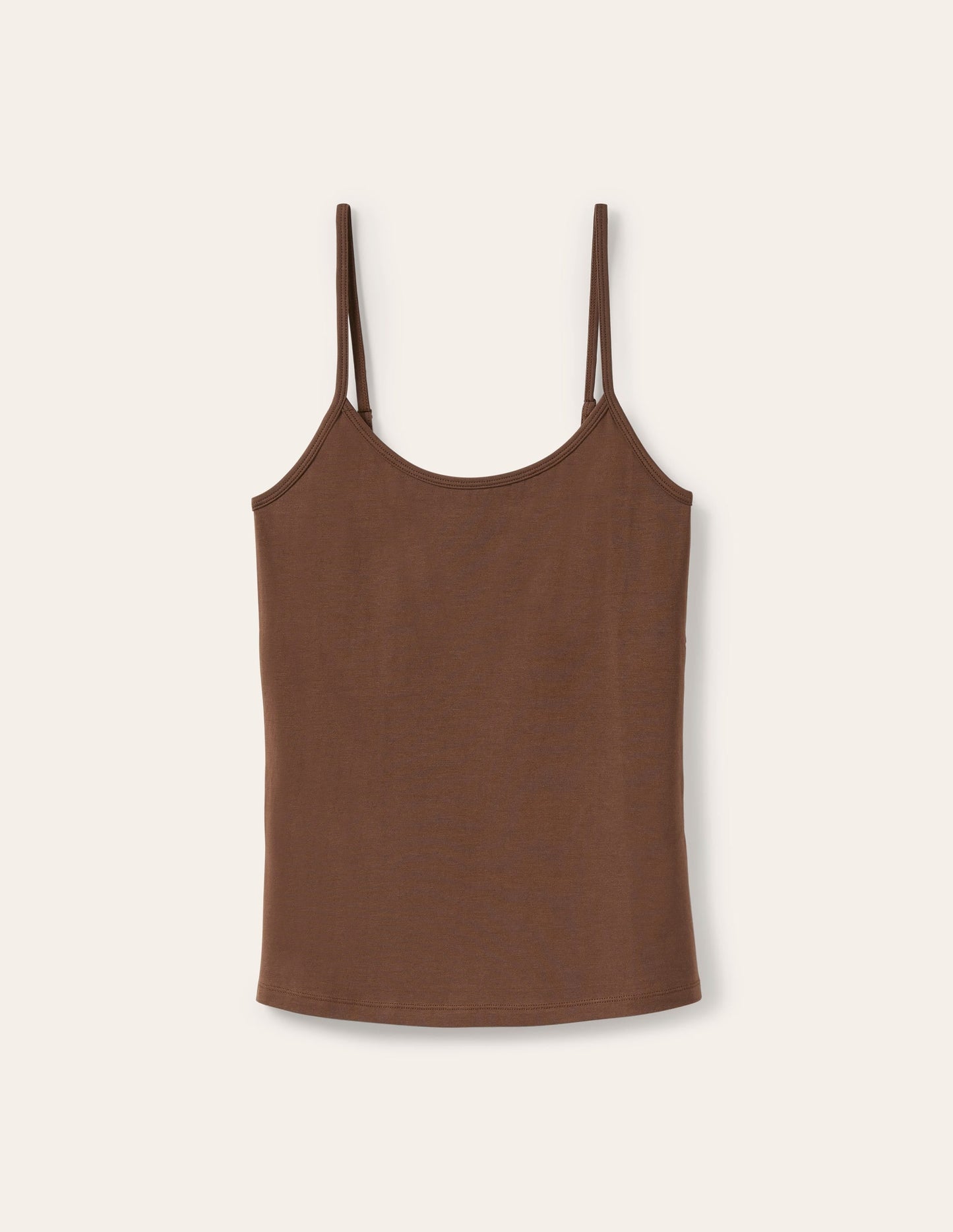 Basic Deep Brown Cami Top for Women - Versatile Sleeveless Tank