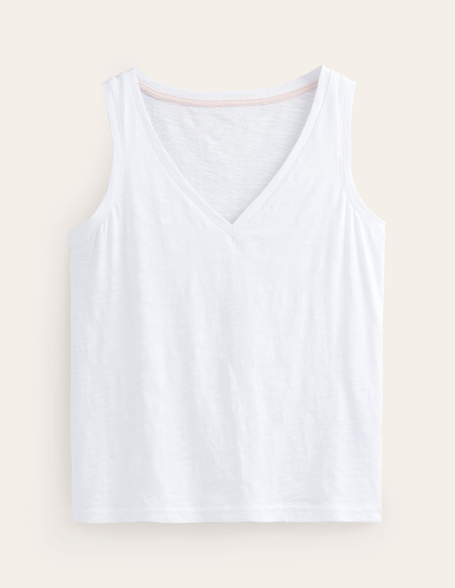Women's White V-Neck Slub Knit Vest - Casual Summer Top