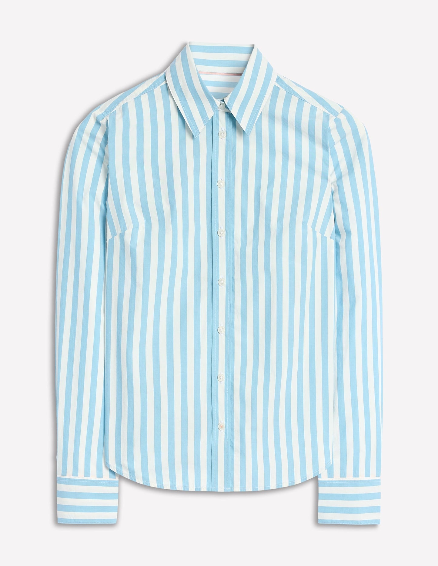 Striped Cotton Shirt in Duck Egg Blue - Stylish and Comfortable Women's Top