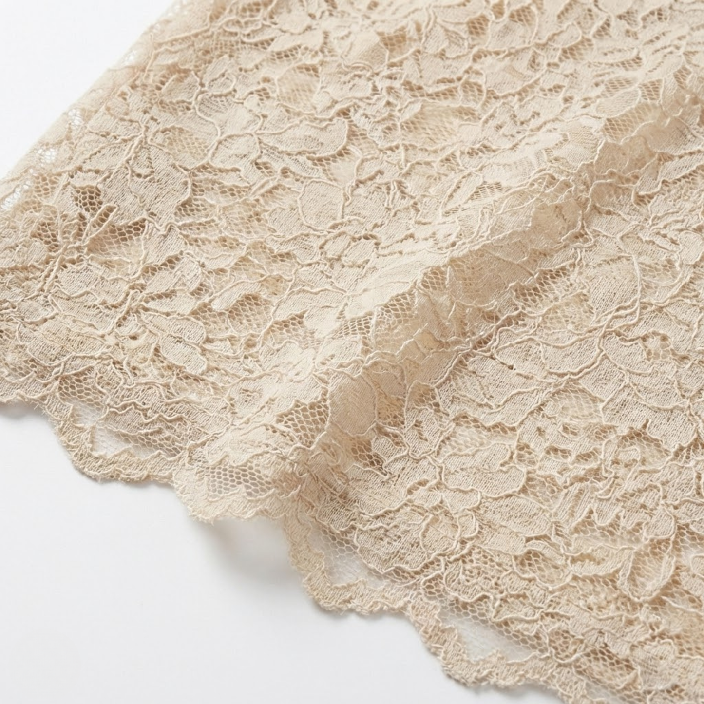 Floral Lace Long Sleeve Turtleneck Top with Petal Sleeves - Women's Knit Mesh Tee