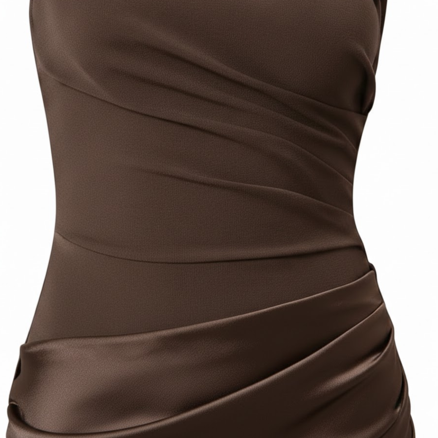 Elegant One-Shoulder Satin Maxi Dress - Sleeveless Patchwork Slim Fit Evening Gown for Parties