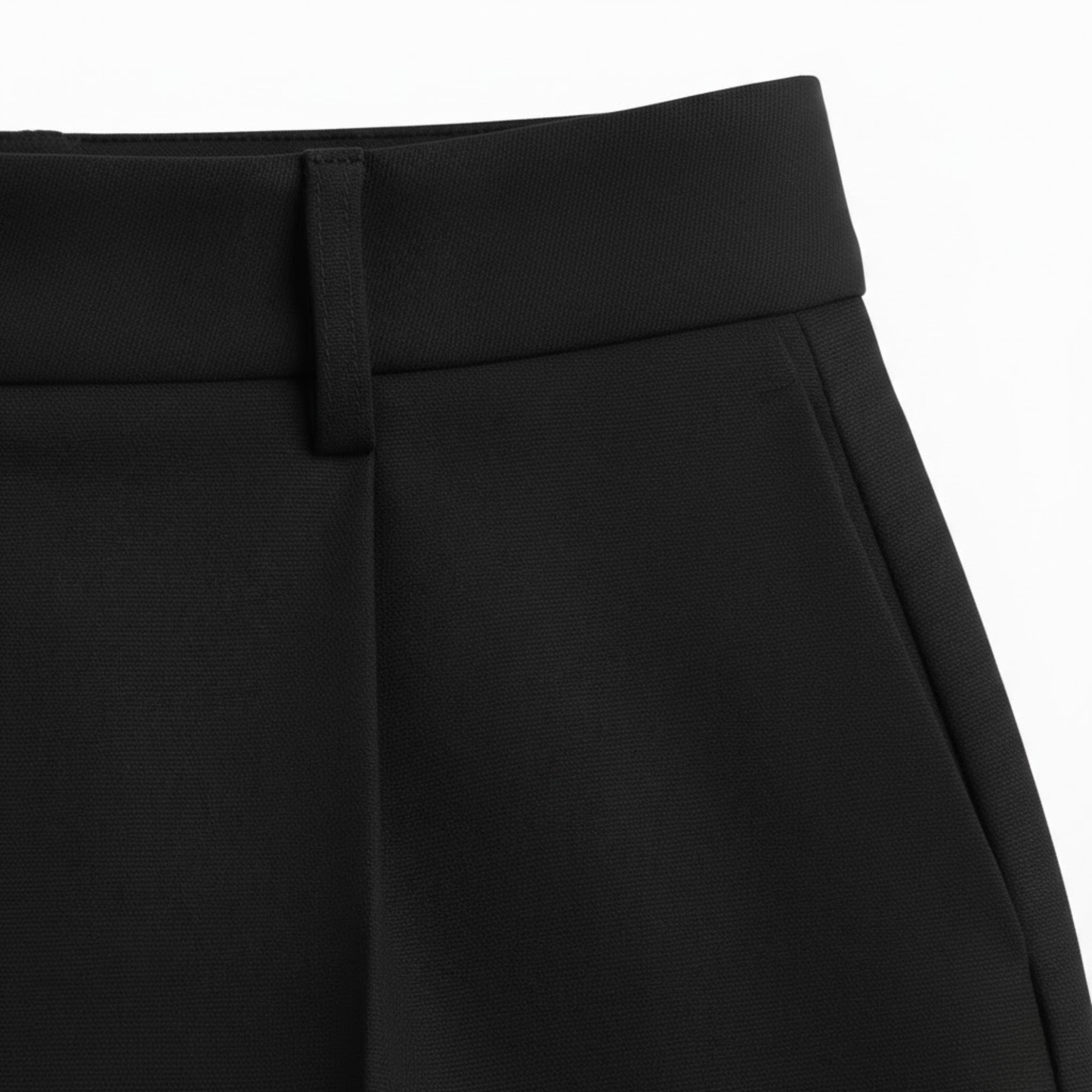 Women's High-Waisted Tailored Shorts with Button Fly and Side Pockets - Stylish Summer Apparel