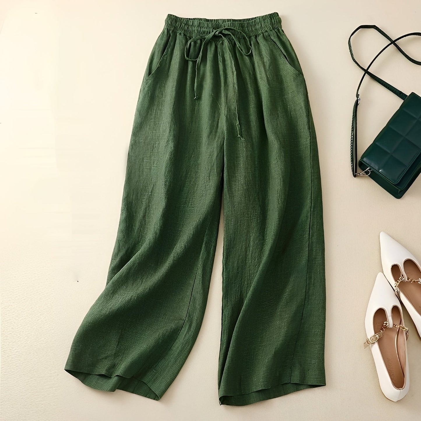 Women's Casual Wide-Leg Trousers - Comfortable and Stylish Design