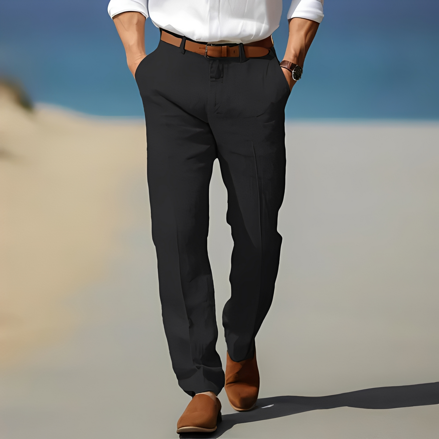 Chic Casual Men's Ankle Trousers - Modern and Comfortable Style