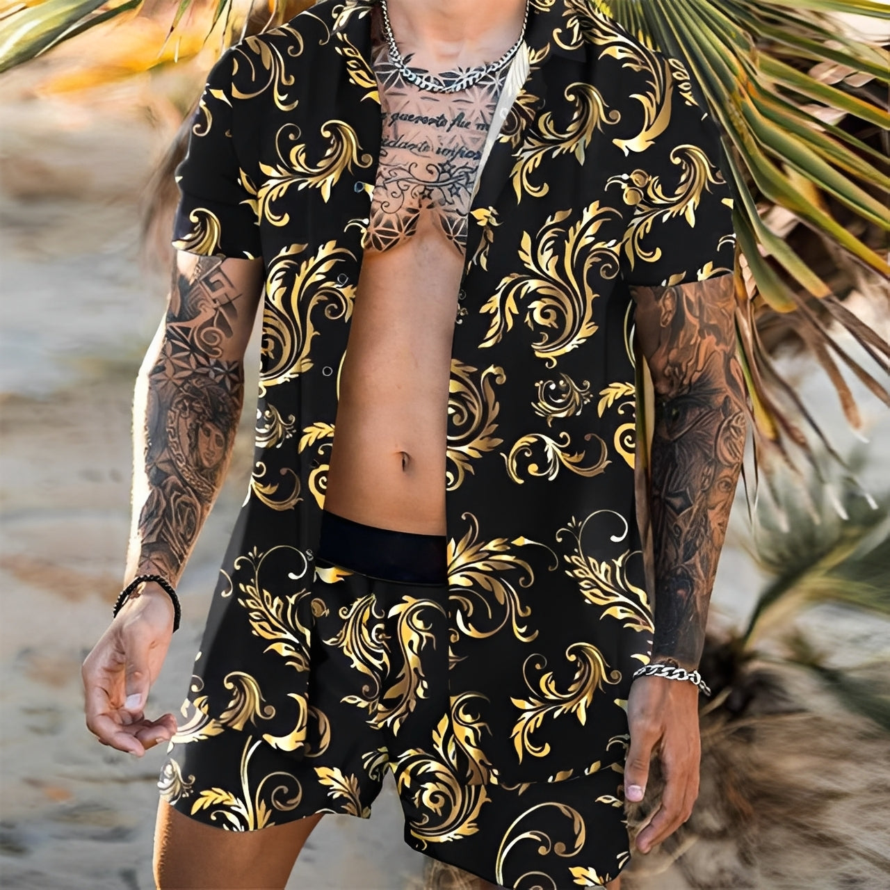Lucas - Stylish Hawaiian Shirt Set for Men