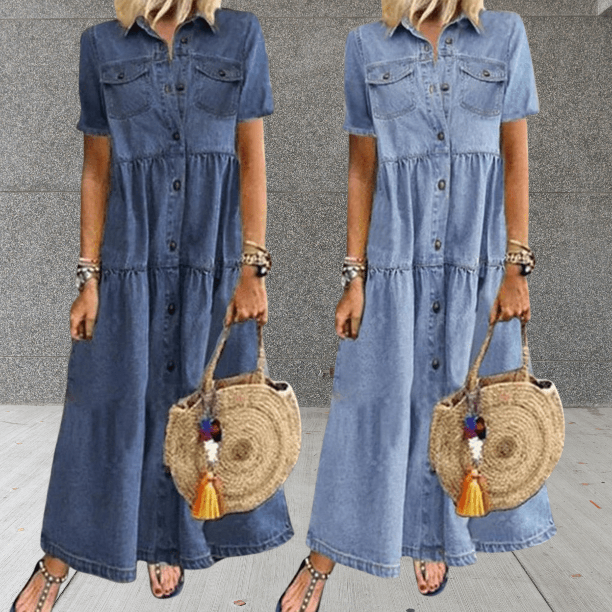 Maxi Denim Summer Dress for Women - Stylish and Comfortable