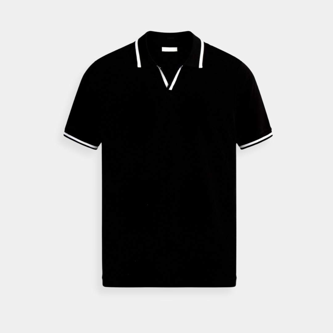 Men's Slim Fit Polo Shirt with Contrast Design - Trendy Casual Attire