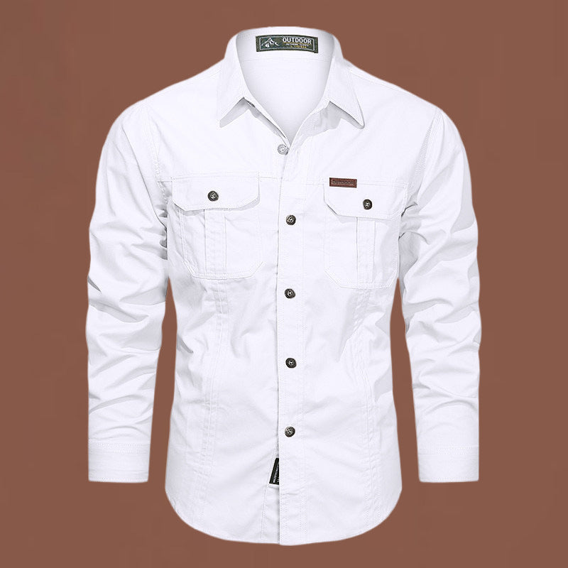 Men's Lightweight Outdoor Shirt – Button-Up Hiking Shirt with Chest Pockets