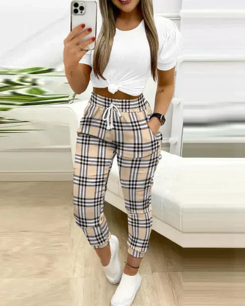 Bernice - Printed Drawstring Trousers