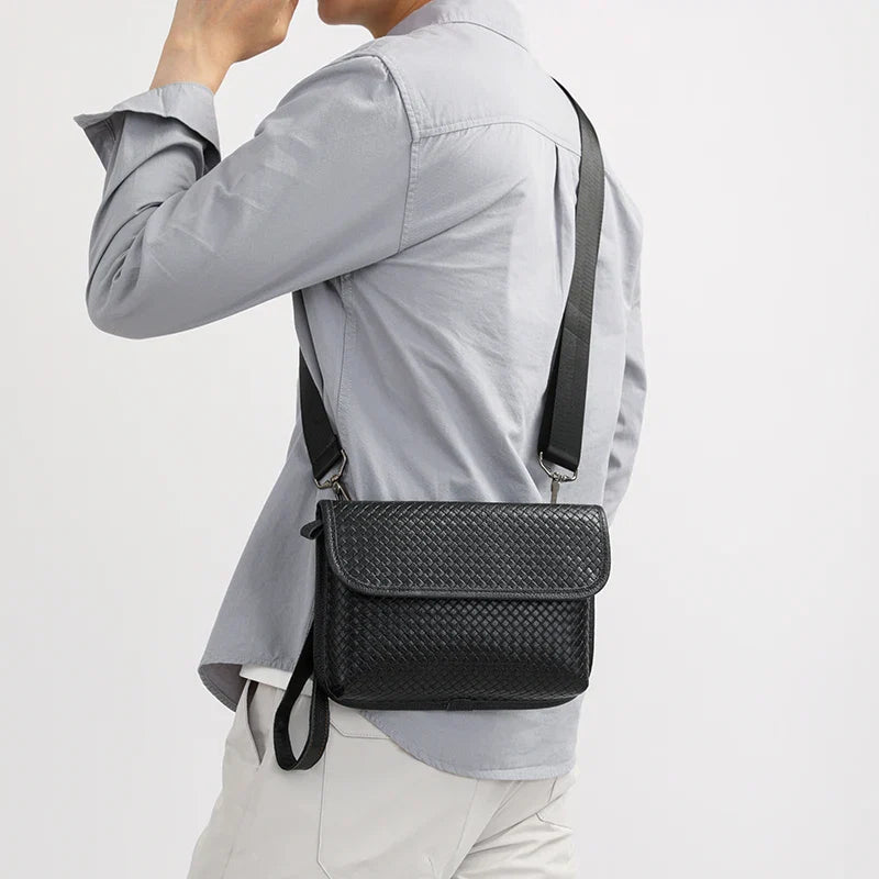 Men's Genuine Leather Crossbody Bag – Everyday Sling Shoulder Bag