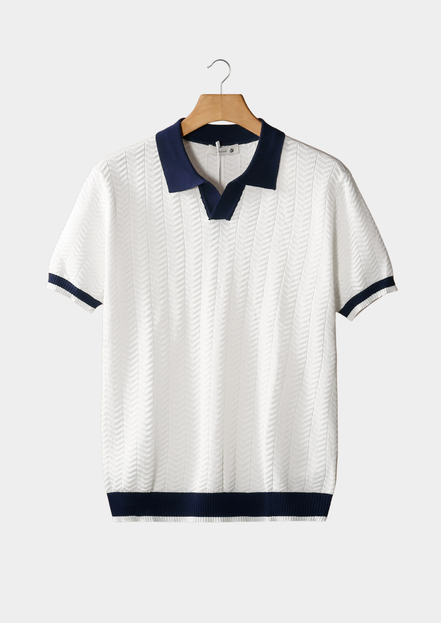 Men's Contrast Textured Polo Shirt - Stylish Casual Wear