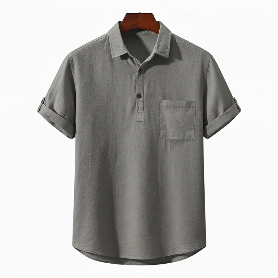 Men's Linen Polo Shirt - Lightweight and Breathable Casual Wear