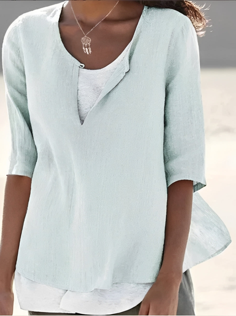 Shania - Elegant Layered Effect Blouse for Women