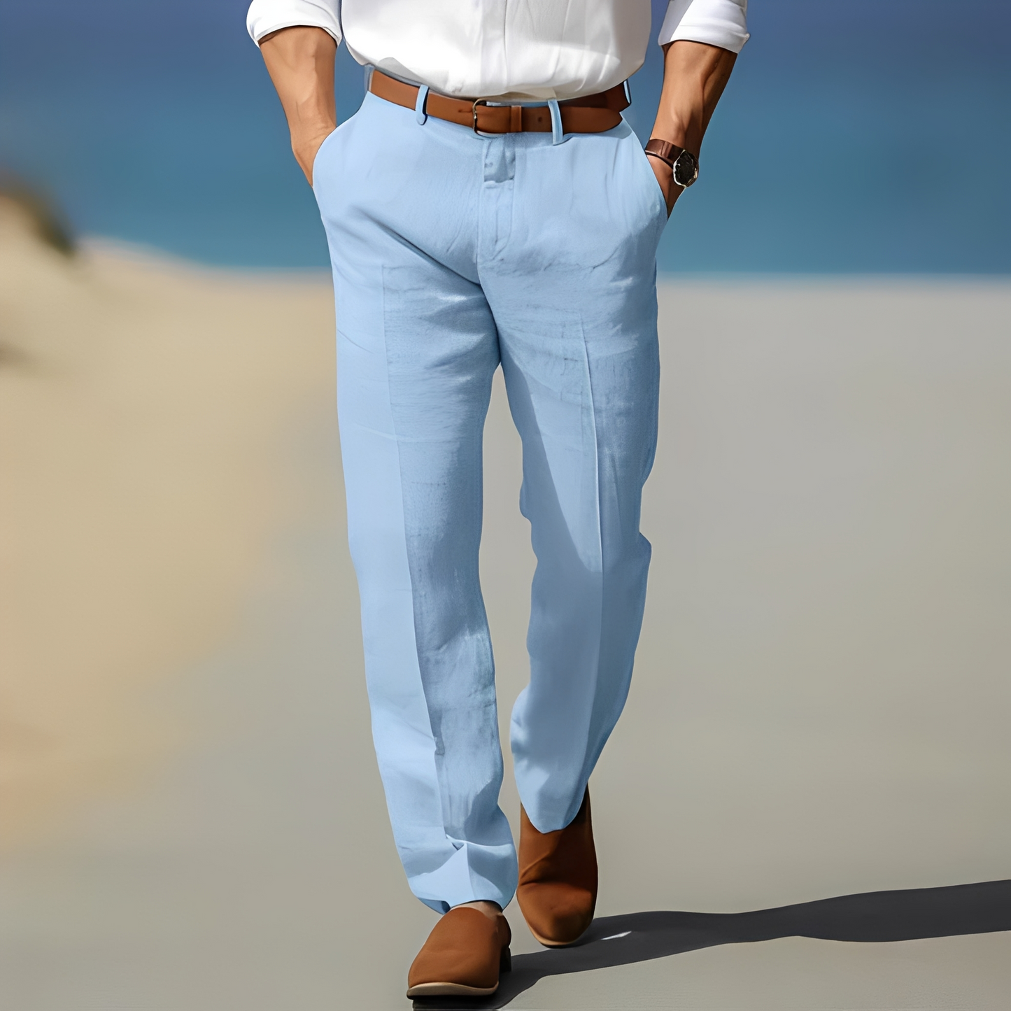 Chic Casual Men's Ankle Trousers - Modern and Comfortable Style