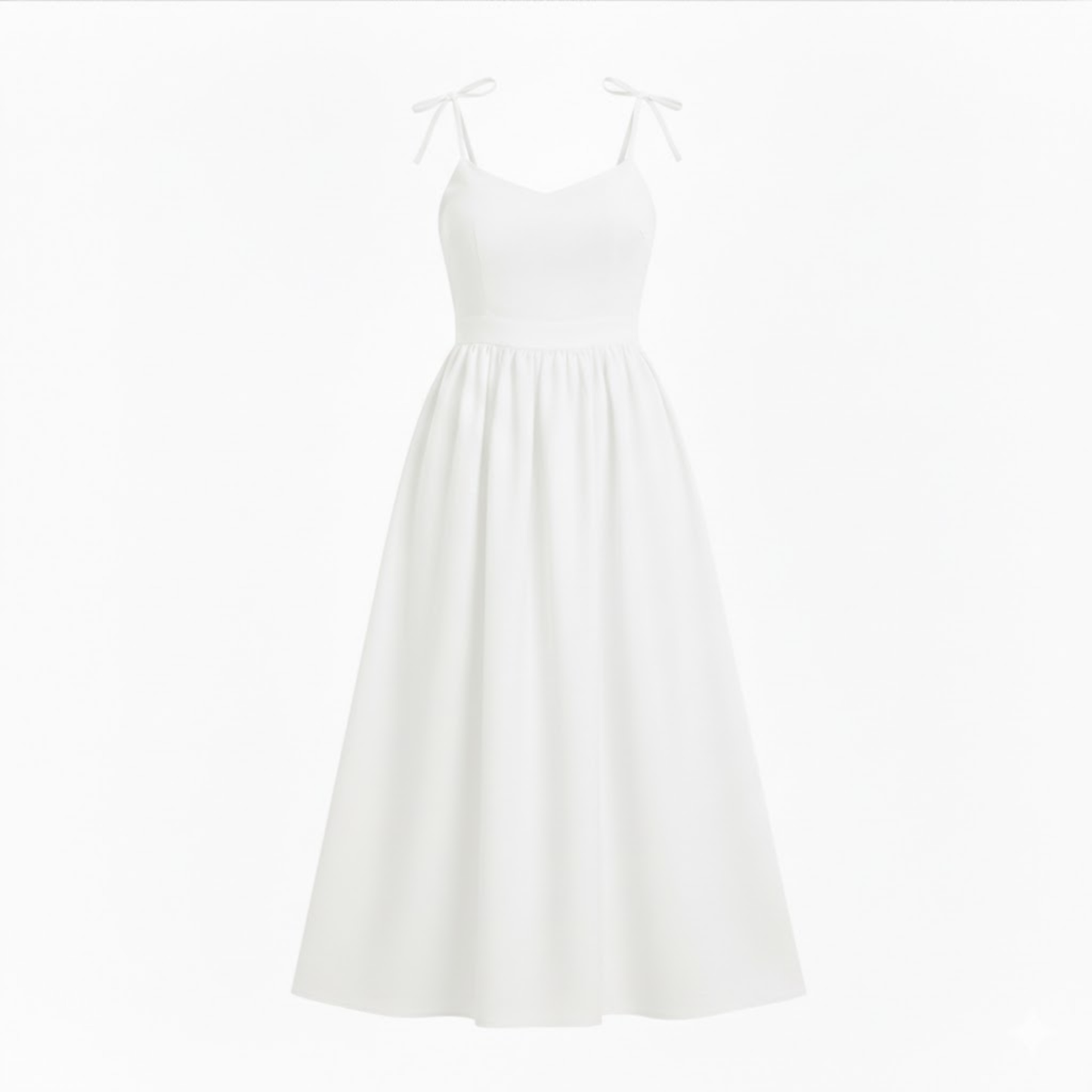 Women's Sleeveless V-Neck A-Line Midi Dress with Pockets and Spaghetti Straps for Casual Wear