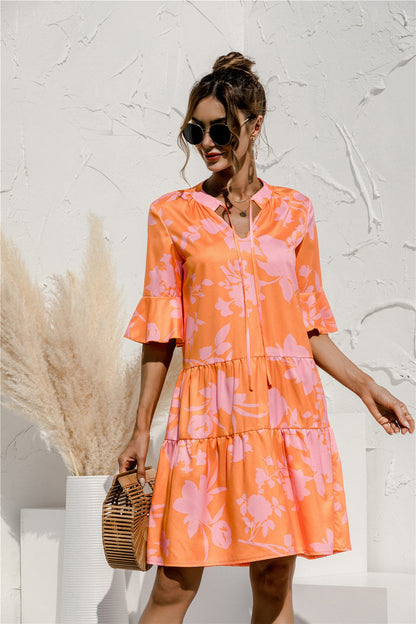 Liza - Elegant Flared Sleeve Dress for Women