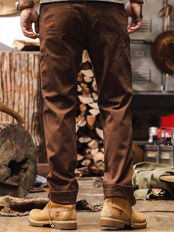 Men's Straight Leg Cargo Pants – Utility Workwear Trousers