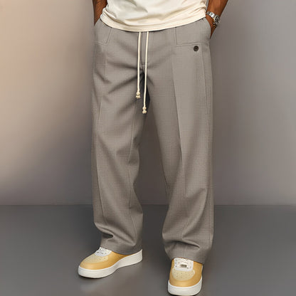 Conor - Casual Straight-Leg Trousers with Drawstring for Men
