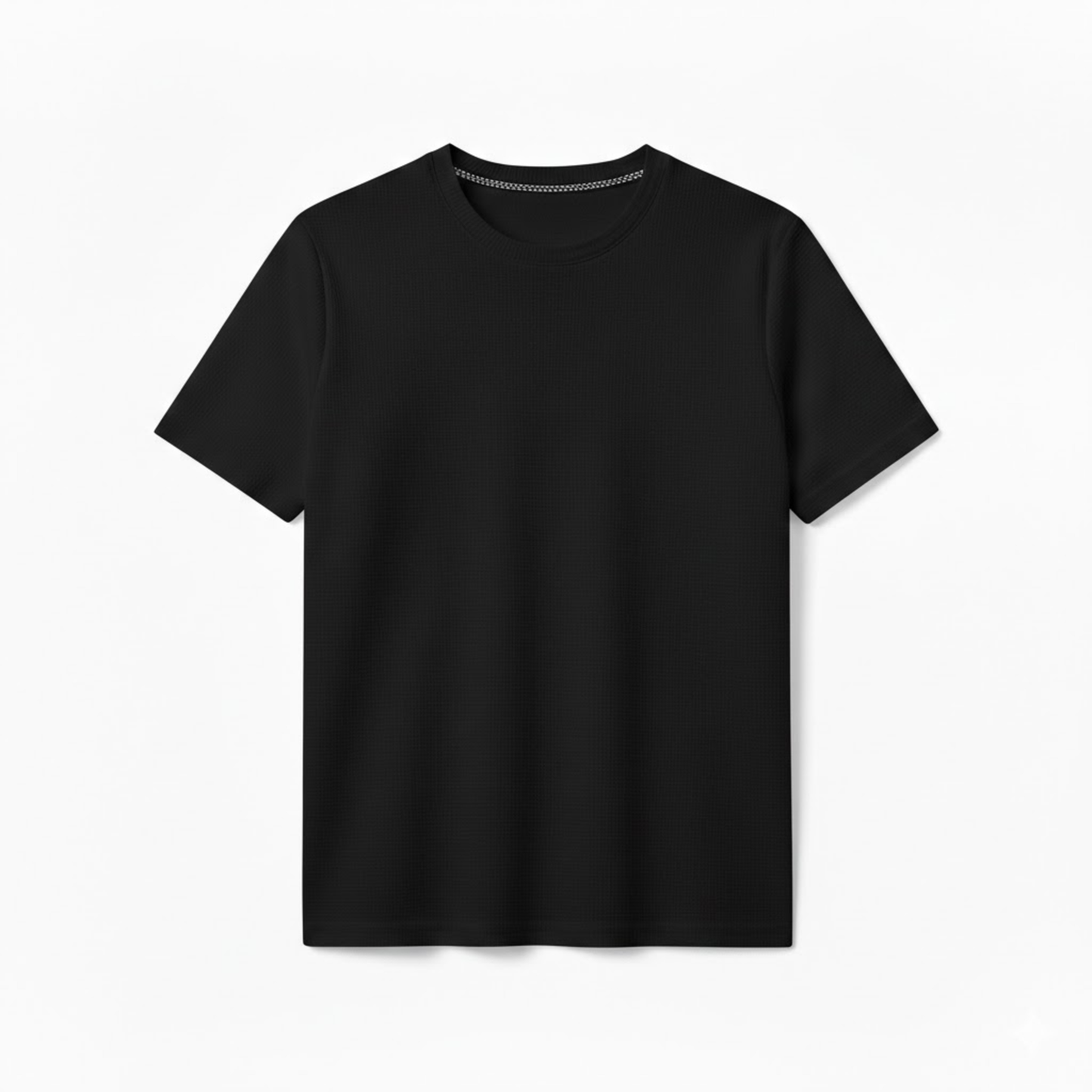 Men's Short Sleeve Waffle Knit Crew Neck T-Shirt - Breathable Casual Pullover Top