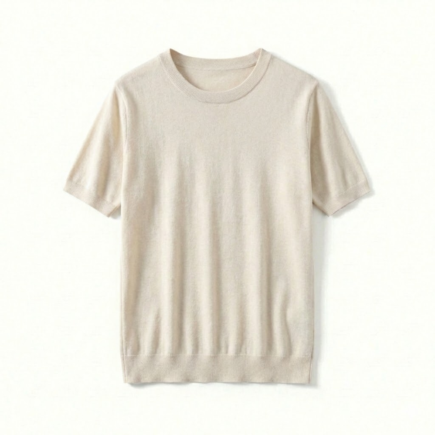 Men's Short Sleeve Crew Neck Merino Wool Blend T-Shirt - Breathable Knit Tee for Comfort
