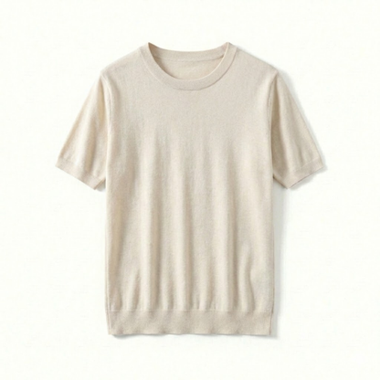 Men's Short Sleeve Crew Neck Merino Wool Blend T-Shirt - Breathable Knit Tee for Comfort