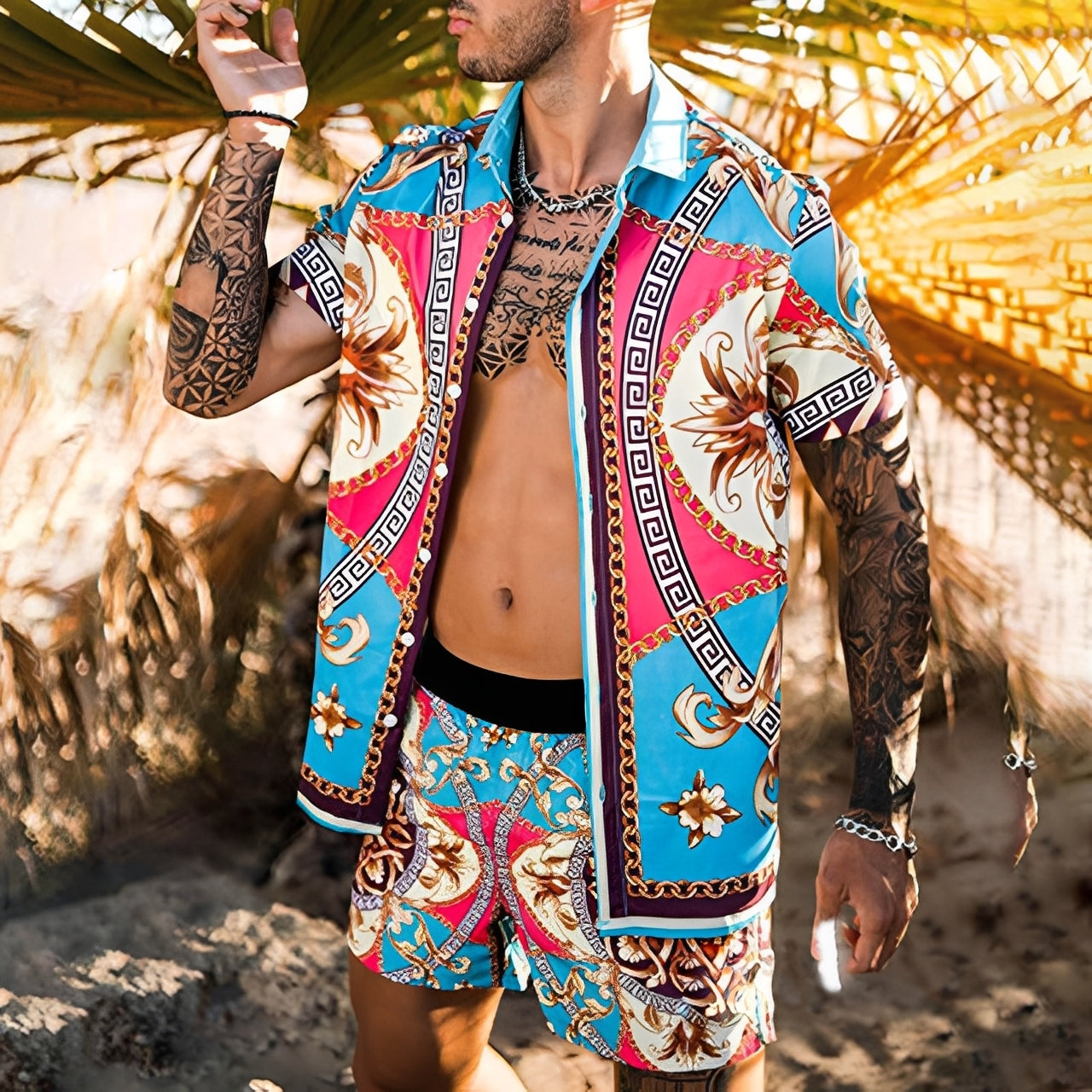 Lucas - Stylish Hawaiian Shirt Set for Men