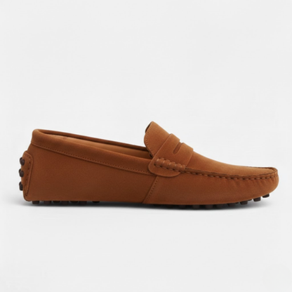 Men's Genuine Suede Leather Loafers Slip-On Driving Shoes Flat Moccasins