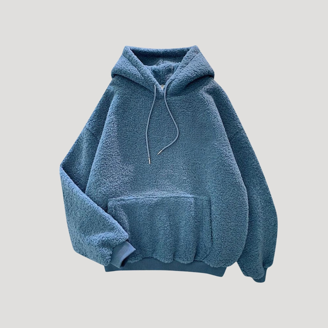 Cozy Oversized Sherpa Fleece Hoodie for Women – Warm Winter Pullover Sweatshirt