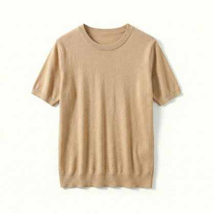 Men's Short Sleeve Crew Neck Merino Wool Blend T-Shirt - Breathable Knit Tee for Comfort