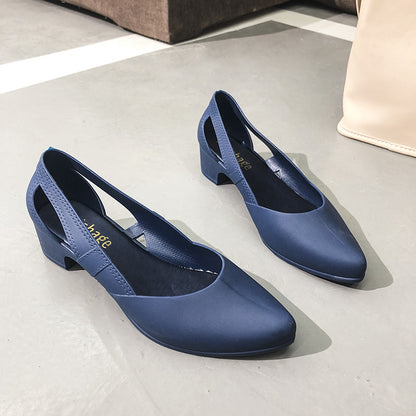 Women's Pointed Toe Block Heel Pumps – Elegant Dress Shoes