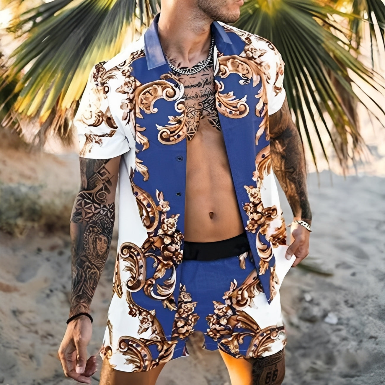 Lucas - Stylish Hawaiian Shirt Set for Men