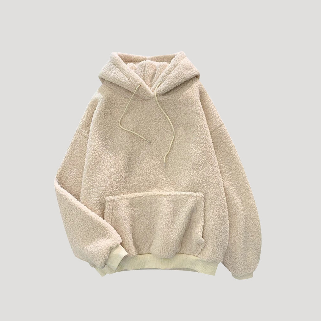 Cozy Oversized Sherpa Fleece Hoodie for Women – Warm Winter Pullover Sweatshirt
