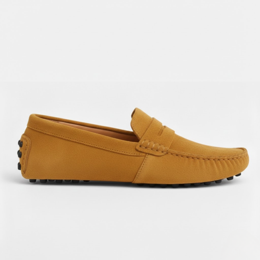 Men's Genuine Suede Leather Loafers Slip-On Driving Shoes Flat Moccasins