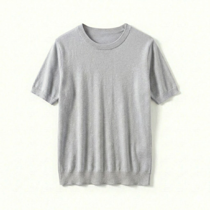 Men's Short Sleeve Crew Neck Merino Wool Blend T-Shirt - Breathable Knit Tee for Comfort