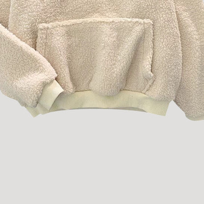 Cozy Women's Oversized Sherpa Fleece Hoodie - Warm Pullover for Winter Comfort