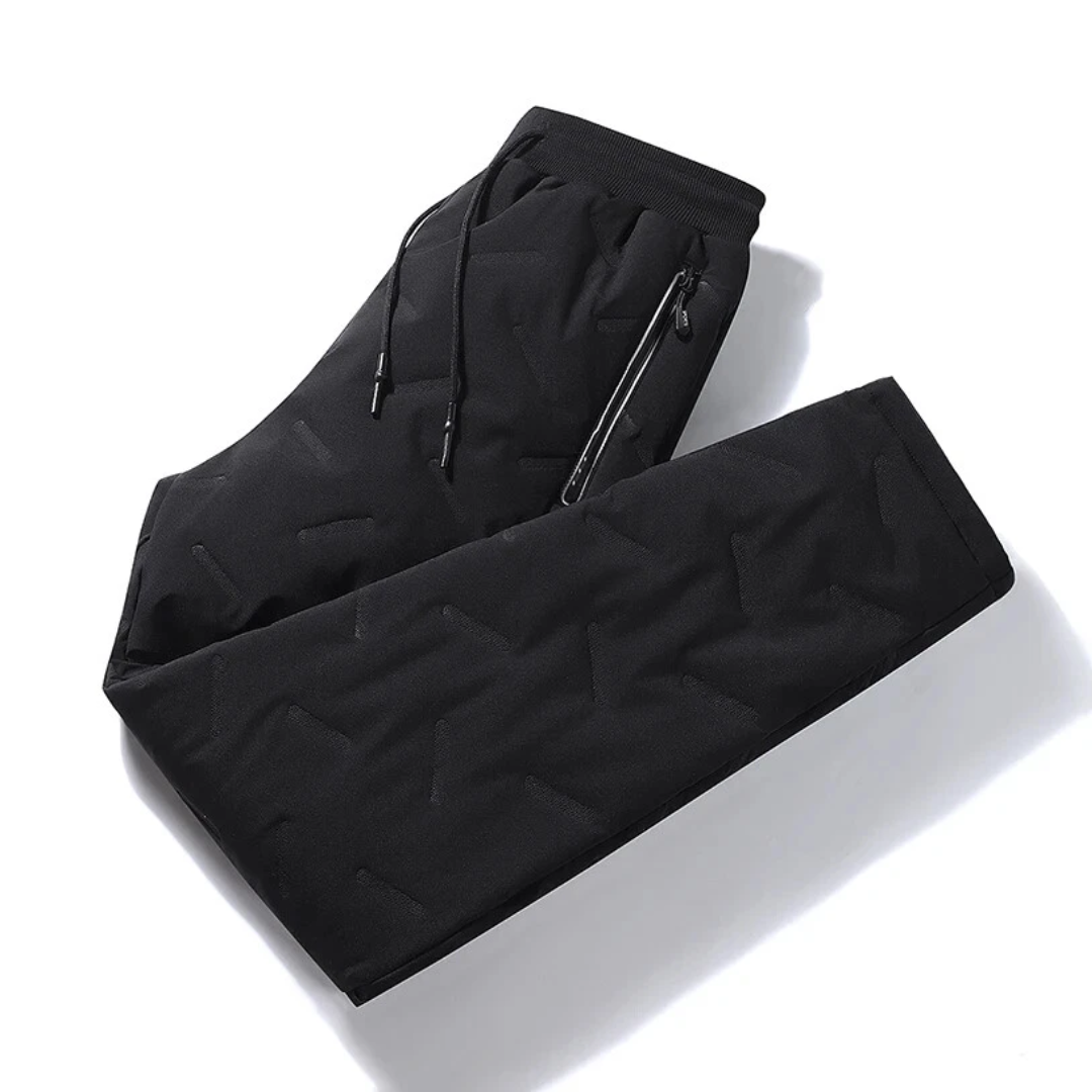 Men's Fleece-Lined Thermal Joggers - Water-Resistant Winter Pants for Cold Weather