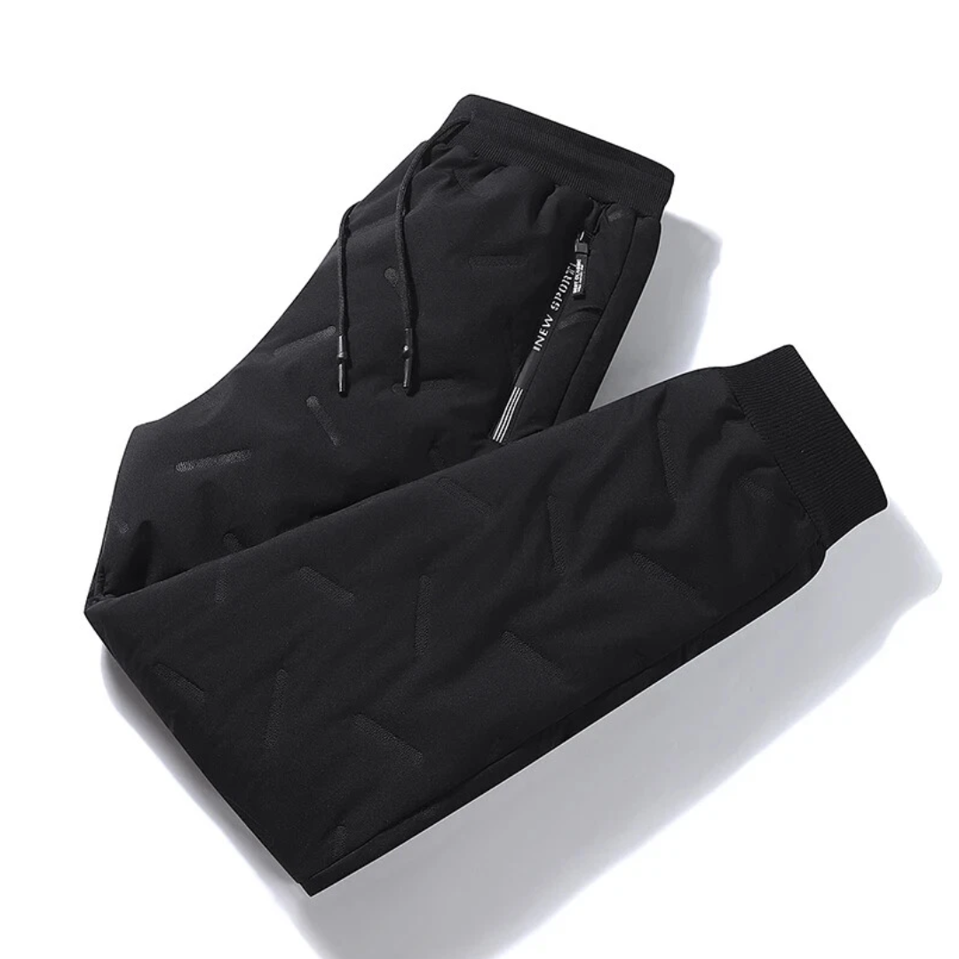 Men's Fleece-Lined Thermal Joggers - Water-Resistant Winter Pants for Cold Weather