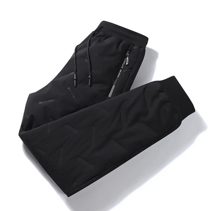 Men's Fleece-Lined Thermal Joggers - Water-Resistant Winter Pants for Cold Weather