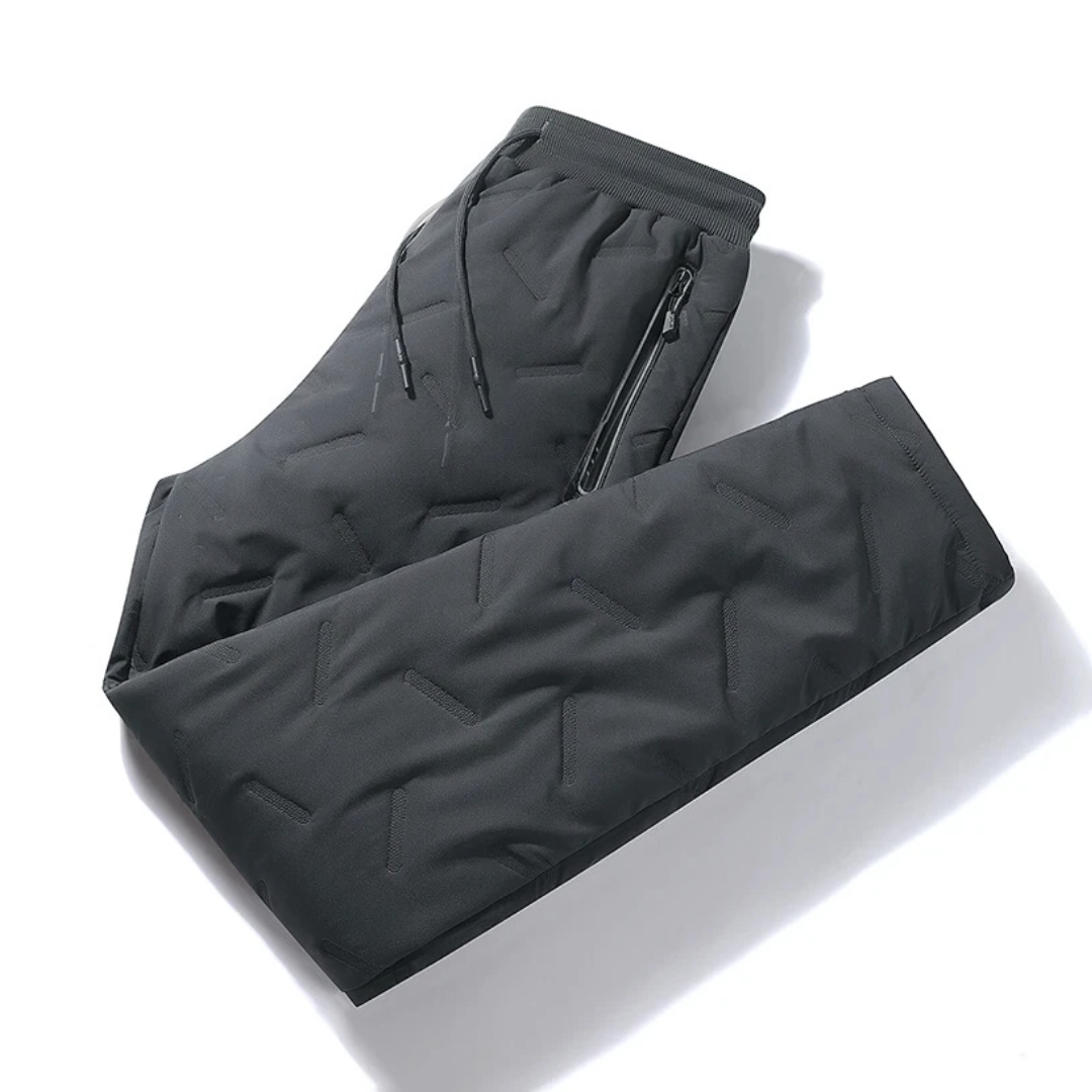 Men's Fleece-Lined Thermal Joggers - Water-Resistant Winter Pants for Cold Weather
