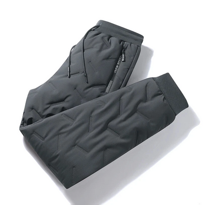 Men's Fleece-Lined Thermal Joggers - Water-Resistant Winter Pants for Cold Weather