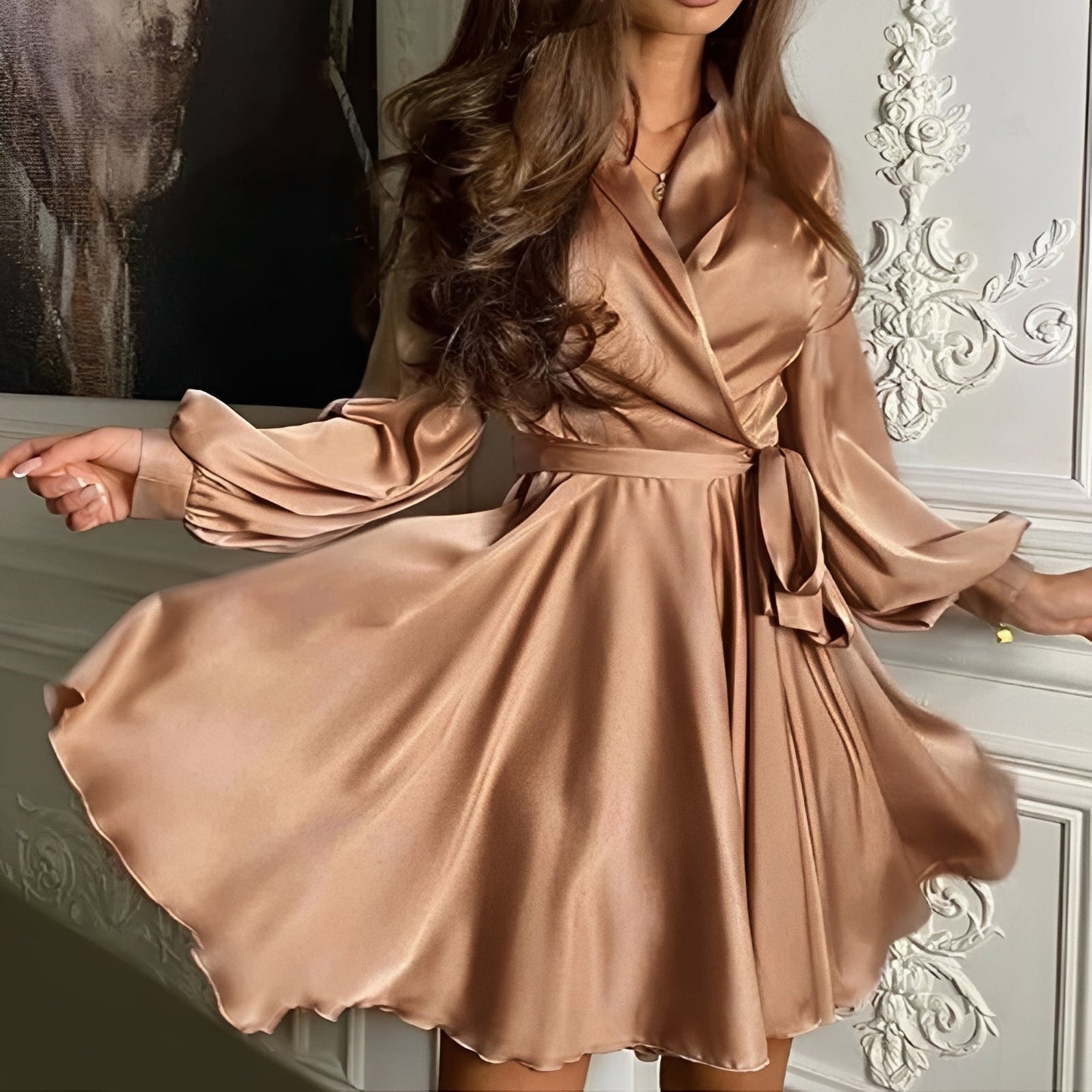 Amira - Elegant Long Sleeve Dress for Women