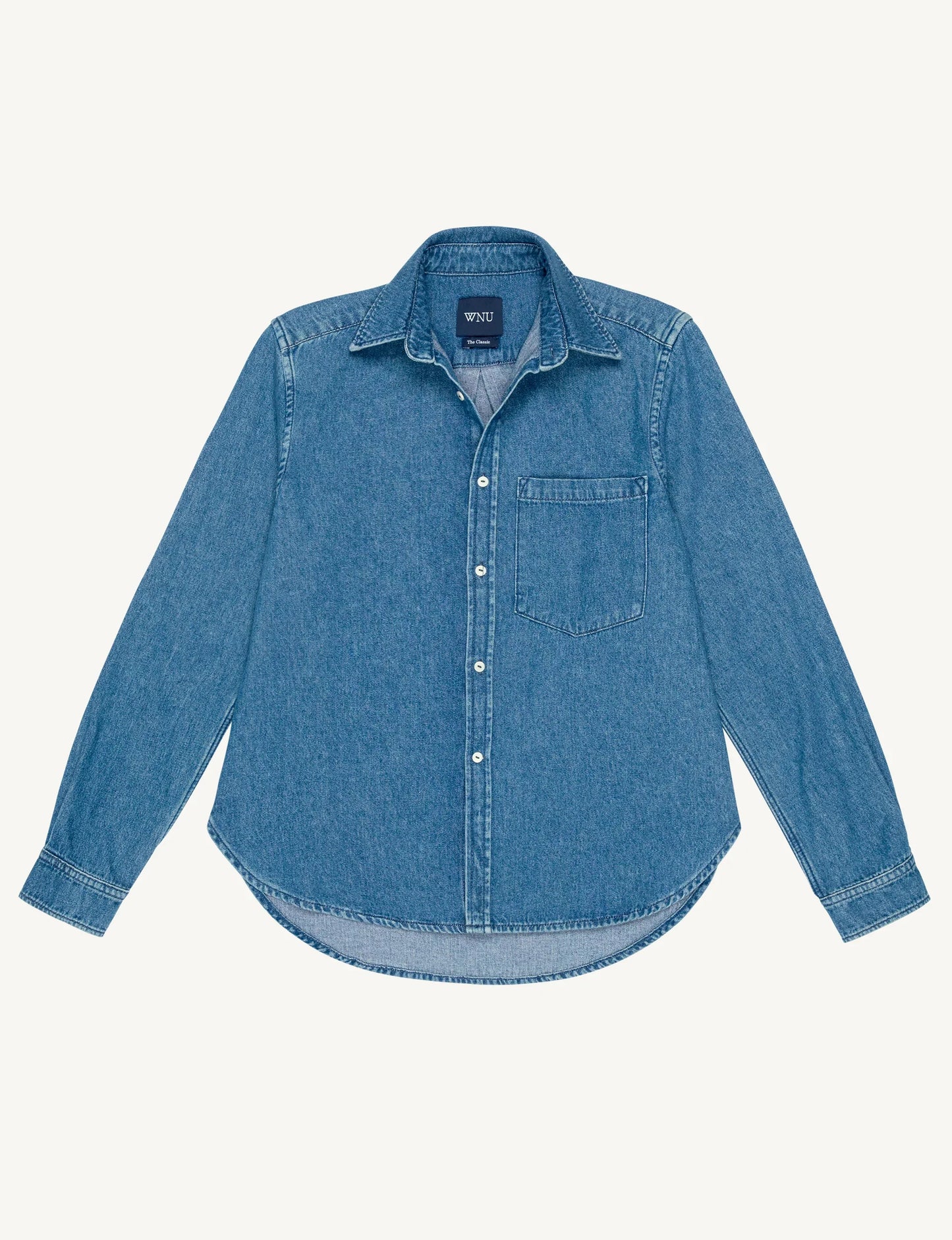 Unisex Classic Blue Denim Shirt – Button-Up Cotton Overshirt