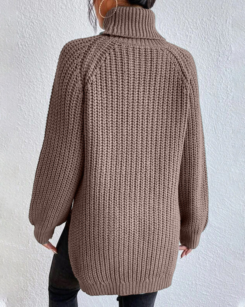 Cozy Women's Relaxed Fit Knit Turtleneck Sweater for Effortless Style