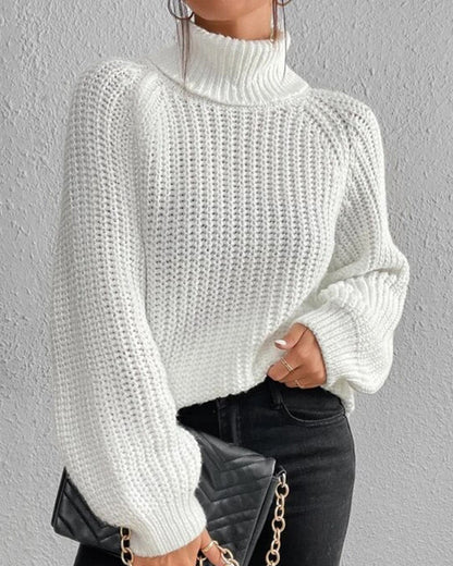 Cozy Women's Relaxed Fit Knit Turtleneck Sweater for Effortless Style