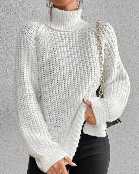 Cozy Women's Relaxed Fit Knit Turtleneck Sweater for Effortless Style