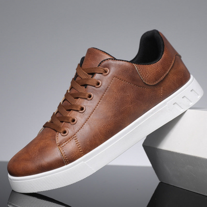 Men's Fashionable Leather Sneakers - Trendy Footwear for Everyday Style