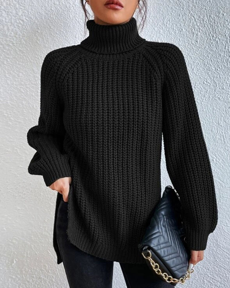 Cozy Women's Relaxed Fit Knit Turtleneck Sweater for Effortless Style