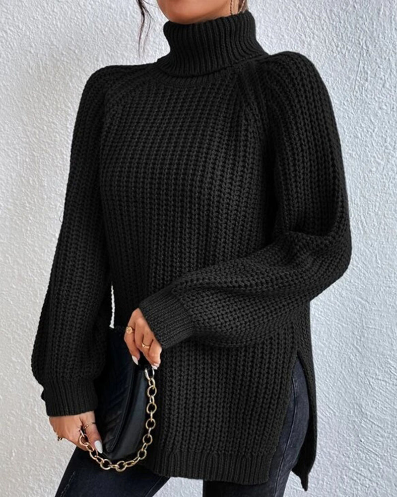Cozy Women's Relaxed Fit Knit Turtleneck Sweater for Effortless Style