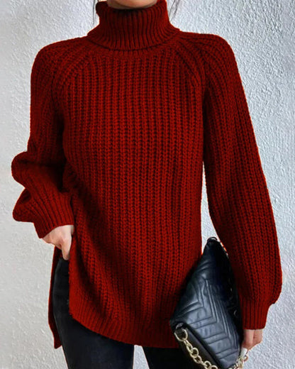 Cozy Women's Relaxed Fit Knit Turtleneck Sweater for Effortless Style