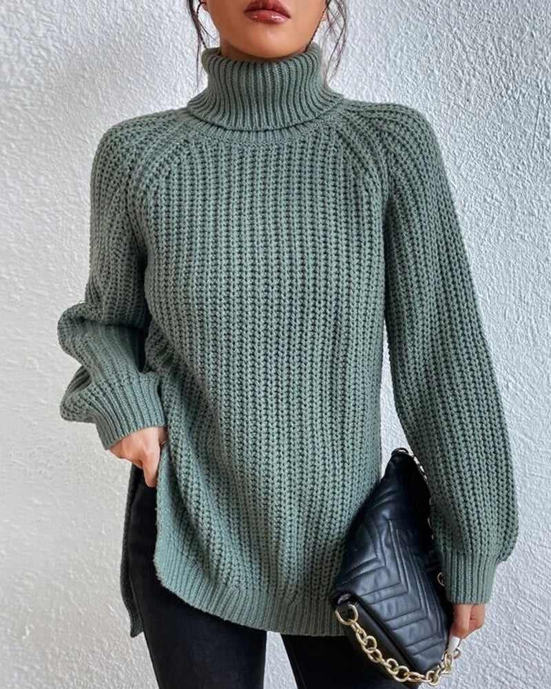 Cozy Women's Relaxed Fit Knit Turtleneck Sweater for Effortless Style